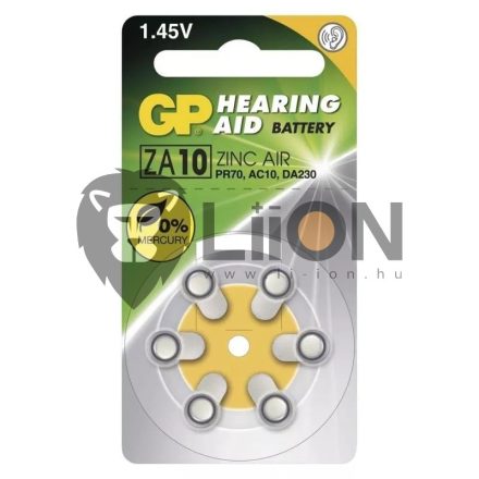GP ZA10 hallókészülék gombelem
