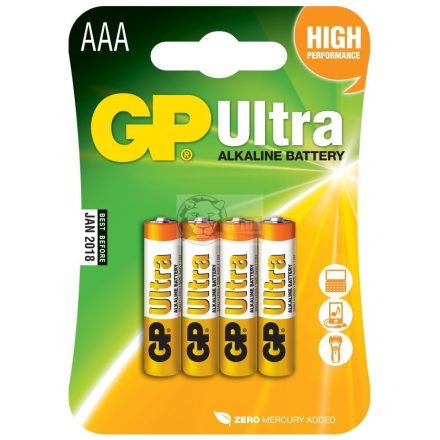 GP Ultra alkáli AAA elem 4 db-os 24AU