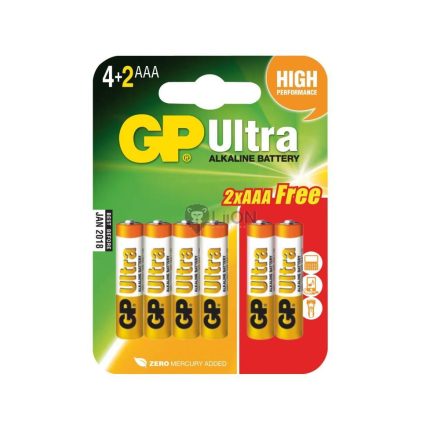 GP Ultra alkáli AAA tartós elem 6db-os 24AU