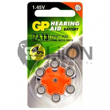 GP ZA13 hallókészülék gombelem