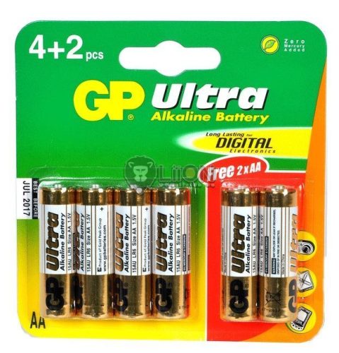GP Ultra alkáli ceruza elem 6db-os 15AU