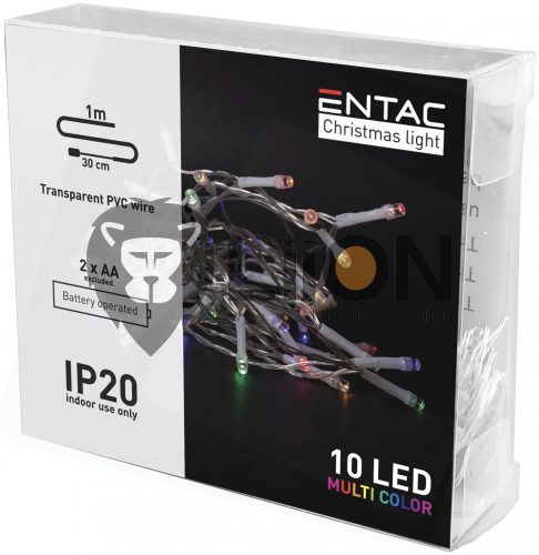 ECL-10MC Entac Karácsonyi Beltéri Füzér 10 LED Színes 1m (2AA nt.)